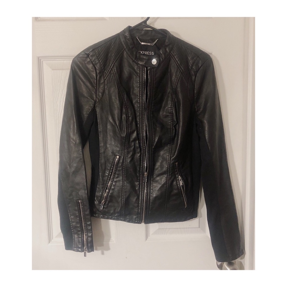 Express Black Leather Moto Jacket